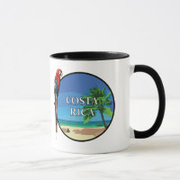 Costa Rica - Black 11 oz Ringer Tasse