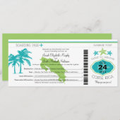 Costa Rica Boarding Pass Wedding Einladung (Vorne/Hinten)