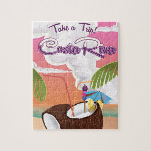 Costa Rica Cartoon-Reiseposter. Puzzle