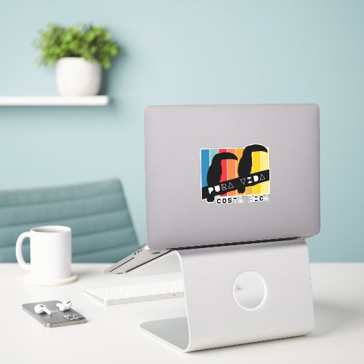 Costa Rica Colorful Toucan Pura Vida Aufkleber (Laptop auf Schreibtisch)