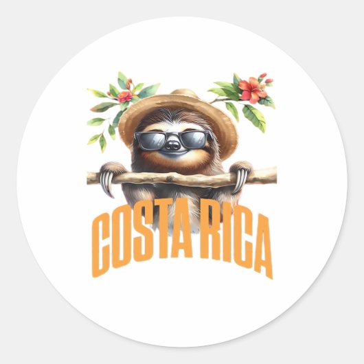 Costa Rica cooler, klassischer T - Shirt Runder Aufkleber (Vorderseite)