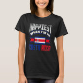 Costa Rica Costa Rican Flag Happiest When Im In Co T-Shirt (Vorderseite)