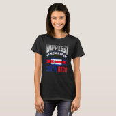 Costa Rica Costa Rican Flag Happiest When Im In Co T-Shirt (Vorne ganz)