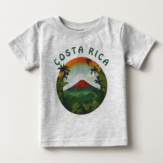 Costa Rica Custom Volcano Baby T-shirt (Vorderseite)