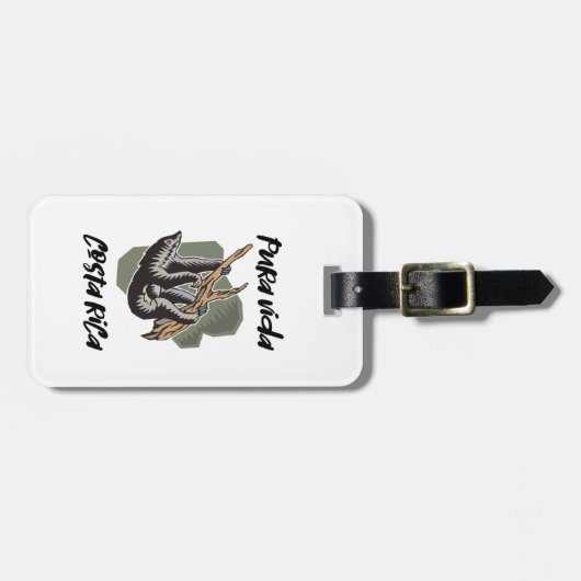 Costa Rica, das Trägheit Pura Vida Reise hängt Gepäckanhänger (Vorderseite horizontal)