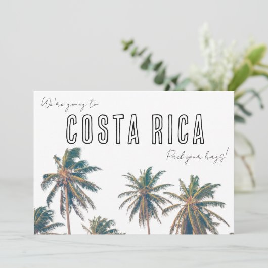 Costa Rica Destination Beach Wedding Save The Date (Stehend Vorderseite)