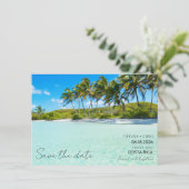 Costa Rica Destination Beach Wedding Save The Date (Stehend Vorderseite)
