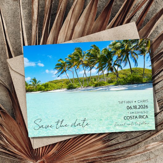 Costa Rica Destination Beach Wedding Save The Date
