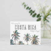 Costa Rica Destination Beach Wedding Save the Date Postkarte (Stehend Vorderseite)