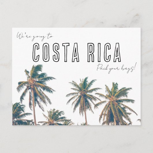 Costa Rica Destination Beach Wedding Save the Date Postkarte (Vorderseite)