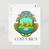 COSTA RICA - Emblem/Fahne/Wappen/Symbol Postkarte (Vorne/Hinten)