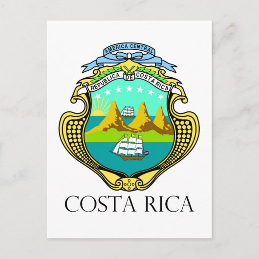 COSTA RICA - Emblem/Fahne/Wappen/Symbol Postkarte (Vorderseite)