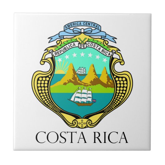 COSTA RICA - Emblem/Flagge/Wappen/Symbol Fliese (Vorderseite)