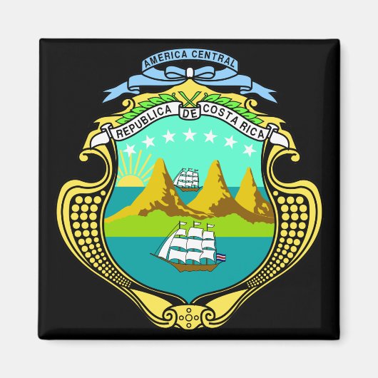 Costa Rica Emblem Magnet (Vorne)