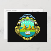 Costa rica Emblem Postkarte (Vorne/Hinten)