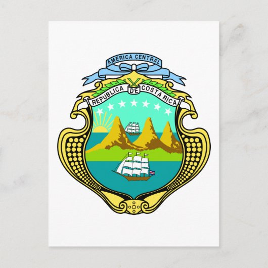 Costa rica Emblem Postkarte (Vorderseite)