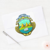 Costa rica Emblem Quadratischer Aufkleber (Umschlag)