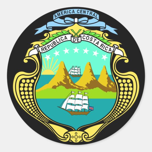 Costa rica Emblem Runder Aufkleber (Vorderseite)