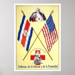 Costa Rica - Embleme der Freiheit und der Menschhe Poster