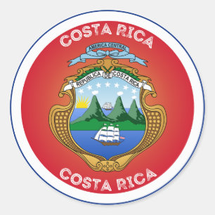 Costa Rica-Erbe-Emblem Runder Aufkleber