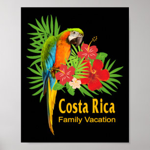 Costa Rica Familienurlaub Parrot Blume Tropisch Poster