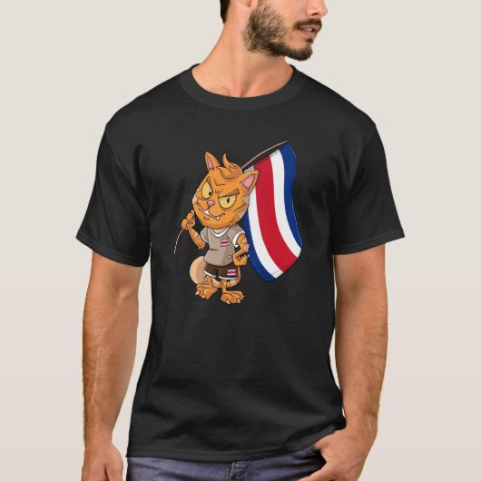 Costa Rica Fan Cat T-Shirt (Vorderseite)