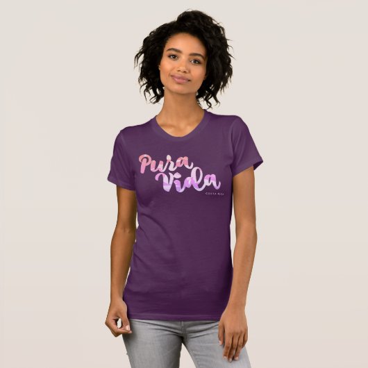 Costa Rica farbige Pura Vida Frauen T-Shirt (Vorne ganz)