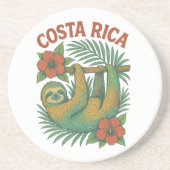 Costa Rica Farbiger Tropischer Faultier Getränkeuntersetzer (Vorne)