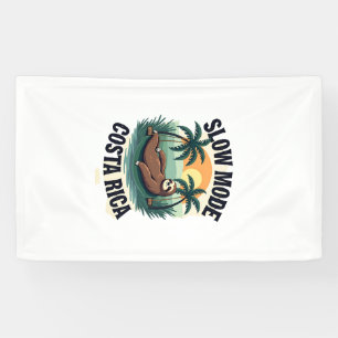 Costa Rica Faultier Vintage Urlaubsshirt Banner