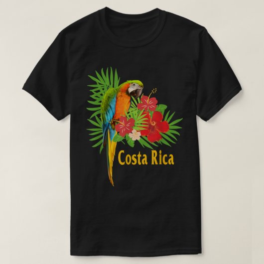 Costa Rica Ferienparrot Tropische Blume T-Shirt (Design vorne)