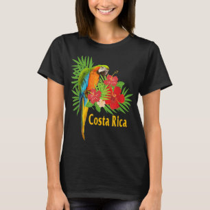 Costa Rica Ferienparrot Tropische Blume T-Shirt