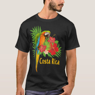 Costa Rica Ferienparrot Tropische Blume T-Shirt