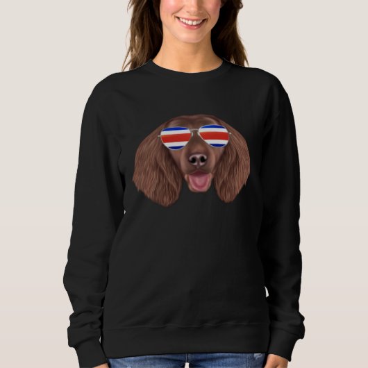 Costa Rica Flag American Water Spaniel Dog Tico Po Sweatshirt (Vorderseite)