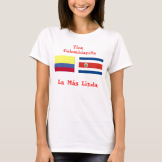 costa_rica_flag, colombian_flag, Tica, Kolumbien… T-Shirt