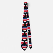 Costa Rica Flag Farben Herzmuster Neck Tie Krawatte (Vorderseite)