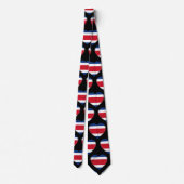 Costa Rica Flag Farben Herzmuster Neck Tie Krawatte (Rückseite)
