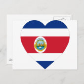 Costa Rica Flag Herz Postkarte (Vorne/Hinten)