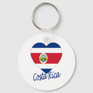 Costa Rica Flag Herz Schlüsselanhänger