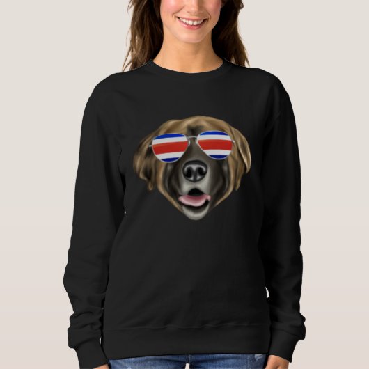 Costa Rica Flag Leonberger Dog Tico Pocket Sweatshirt (Vorderseite)