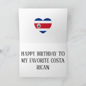 Costa Rica Flag Patriotic Geburtstag Karte (Innenseite)