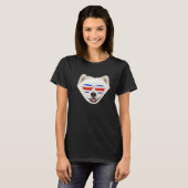 Costa Rica Flag Samoyed Dog Tico Pocket T-Shirt (Vorne ganz)