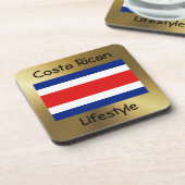 Costa Rica Flag+Text Untersetzer (Linke Seite)