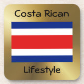 Costa Rica Flag+Text Untersetzer (Vorderseite)