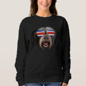 Costa Rica Flag Tibetan Terrier Dog Tico Pocket Sweatshirt (Vorderseite)