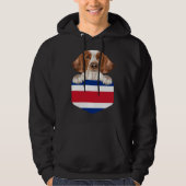 Costa Rica Flag Welsh Springer Spaniel Dog In Pock Hoodie (Vorderseite)