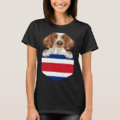 Costa Rica Flag Welsh Springer Spaniel Dog In Pock T-Shirt (Vorderseite)