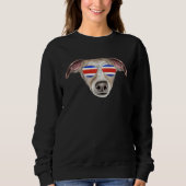 Costa Rica Flag Whippet Dog Tico Pocket Sweatshirt (Vorderseite)