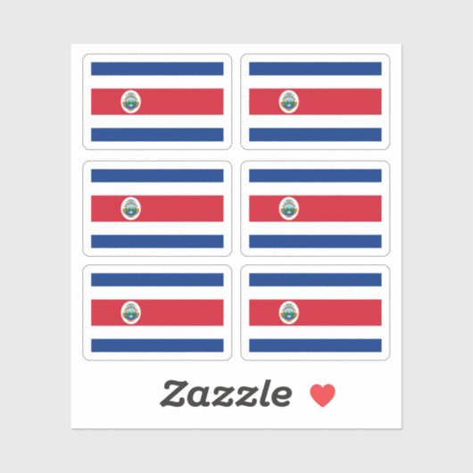 Costa-Rica-Flagge Aufkleber (Blatt)