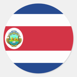 Costa Rica-Flagge CR Runder Aufkleber