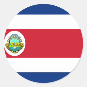 Costa Rica-Flagge CR Runder Aufkleber